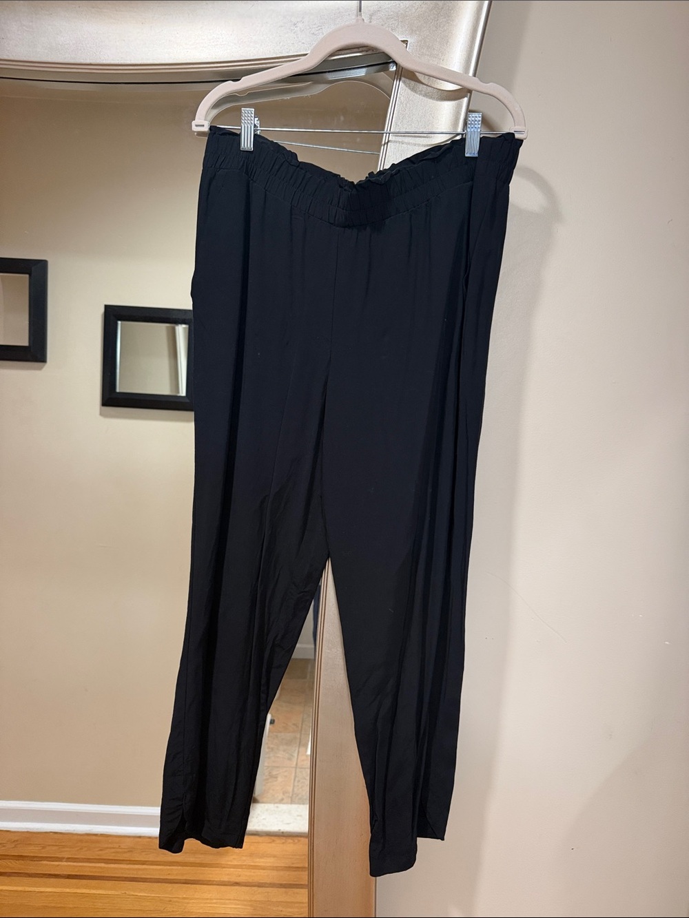 a new day Black Elastic Waist Wide-Leg Pull-On Pants
